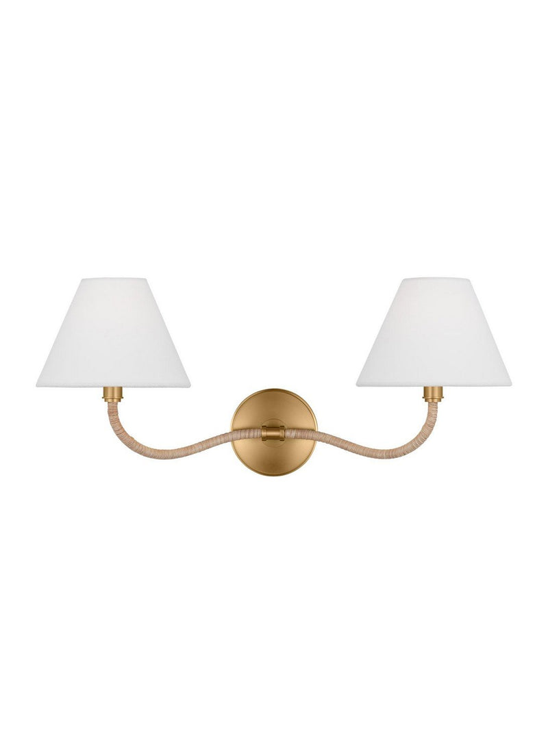 Laguna Large 2-Light Wall Sconce in Burnished Brass