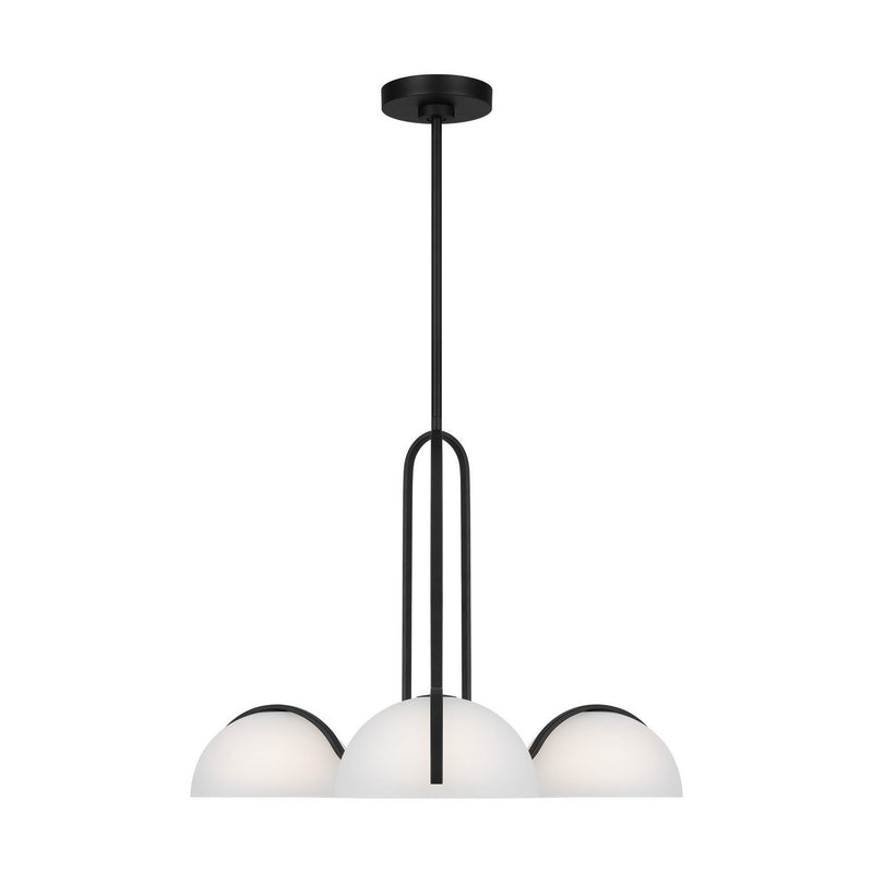 Nido 3-Light Medium Chandelier in Midnight Black