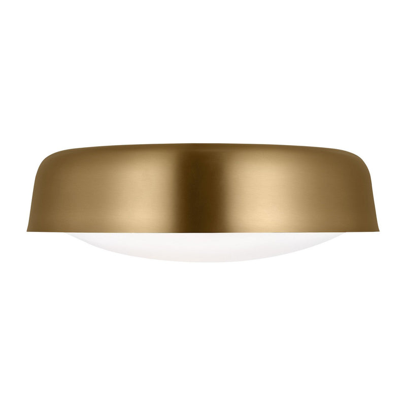 Draper 2-Light Large Flush Mount in Burnished Brass