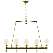 Classic 5-Light Linear Chandelier in Hand-Rubbed Antique Brass