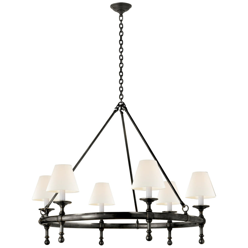 Classic Ring 6-Light Chandelier in Bronze