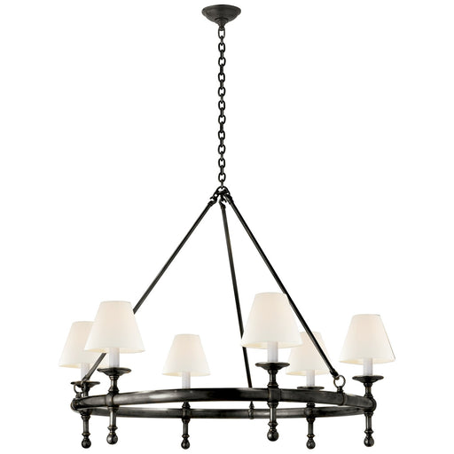 Classic Ring 6-Light Chandelier in Bronze