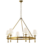 Classic Ring 6-Light Chandelier in Hand-Rubbed Antique Brass