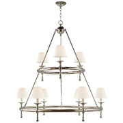 Classic Two-Tier Ring 9-Light Chandelier in Polished Nickel