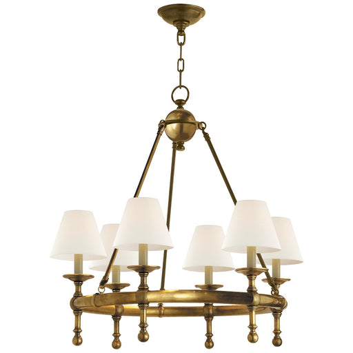 Classic Mini Ring 6-Light Chandelier in Hand-Rubbed Antique Brass