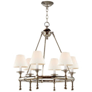 Classic Mini Ring 6-Light Chandelier in Polished Nickel
