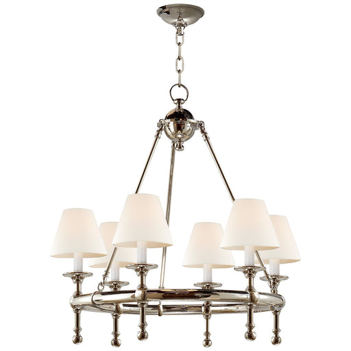 Classic Mini Ring 6-Light Chandelier in Polished Nickel