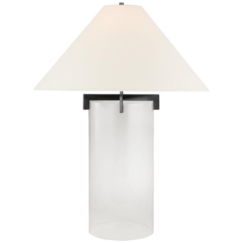 Brooks 30" Crystal Table Lamp in Aged Iron