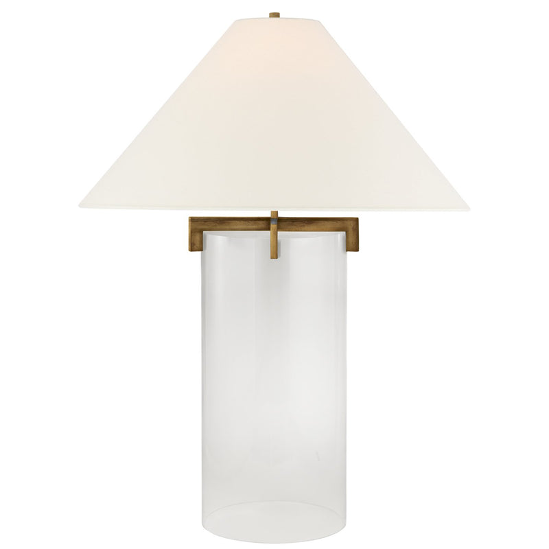 Brooks 30" Crystal Table Lamp in Gilded Iron