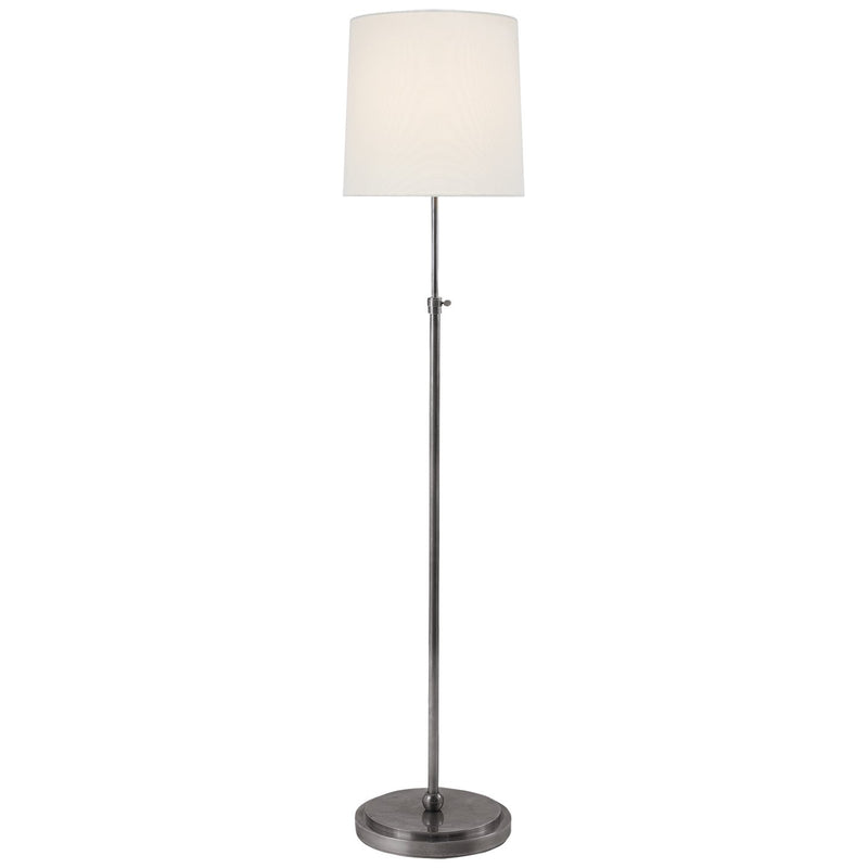 Bryant 45" Linen Shade Floor Lamp in Antique Silver