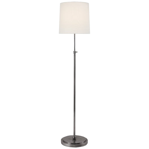 Bryant 45" Linen Shade Floor Lamp in Antique Silver