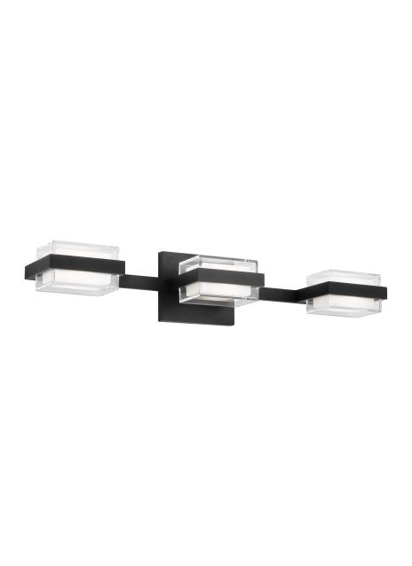 Kamden 3-Light Bath Vanity Light in 3 Shallow Nightshade Black