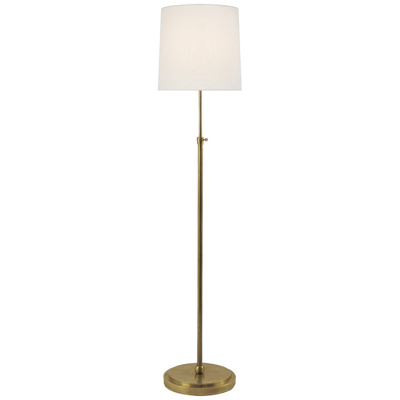 Bryant 45" Linen Shade Floor Lamp in Hand-Rubbed Antique Brass