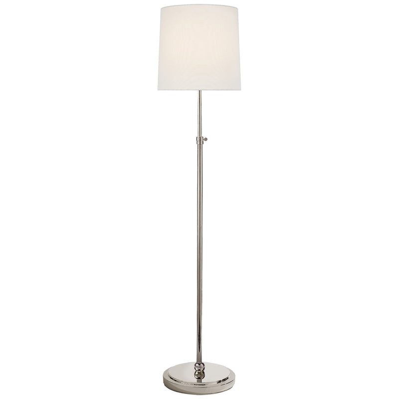Bryant 45" Linen Shade Floor Lamp in Polished Nickel