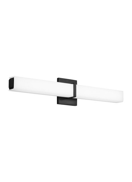 Milan 24 Bath Vanity Light in White Glass Dark Bronze