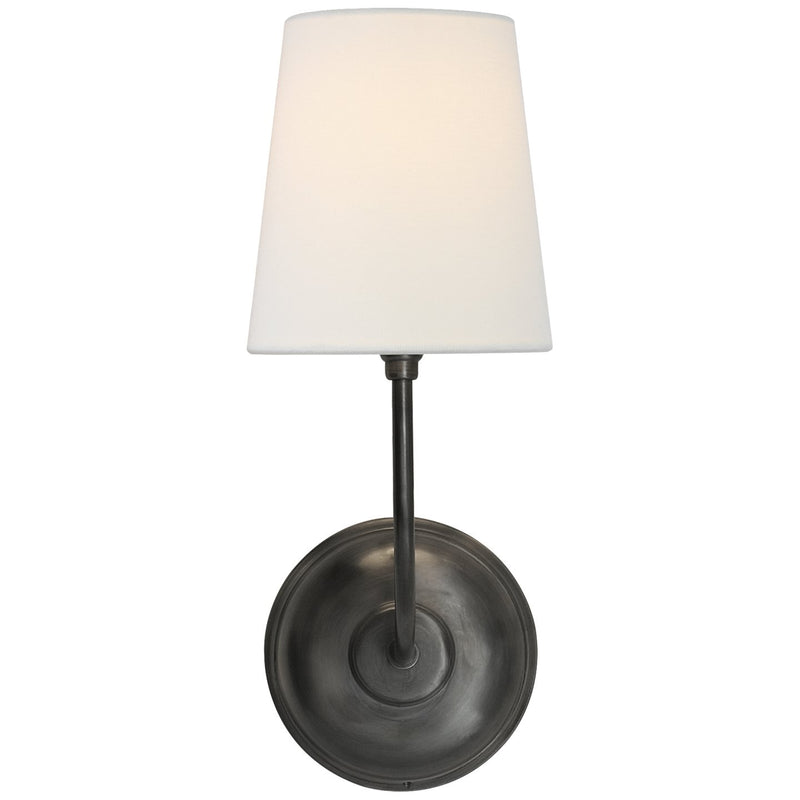Vendome Wall Sconce with Linen Shade in Bronze