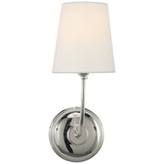 Vendome Wall Sconce with Linen Shade in Polished Nickel