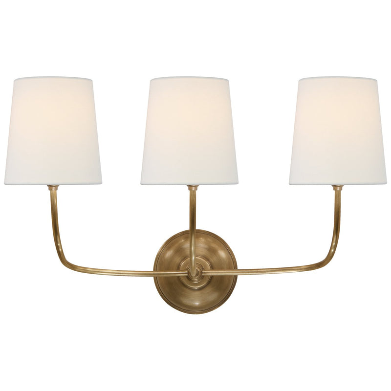 Vendome 3-Light Wall Sconce in Hand-Rubbed Antique Brass