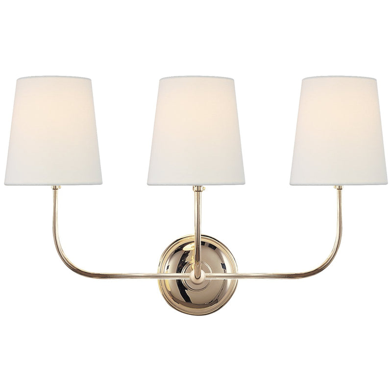 Vendome 3-Light Bath Vanity Light in Polished Nickel