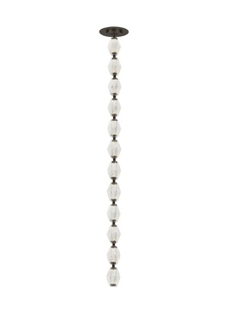 Collier 36 Pendant in Dark Bronze Integrated with Clear Textured Glass