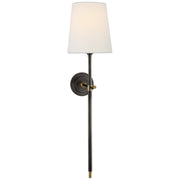 Bryant Large Tail Wall Sconce in Bronze and Hand-Rubbed Antique Brass