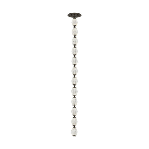 Collier 36 Pendant in Dark Bronze with Clear Textured Glass