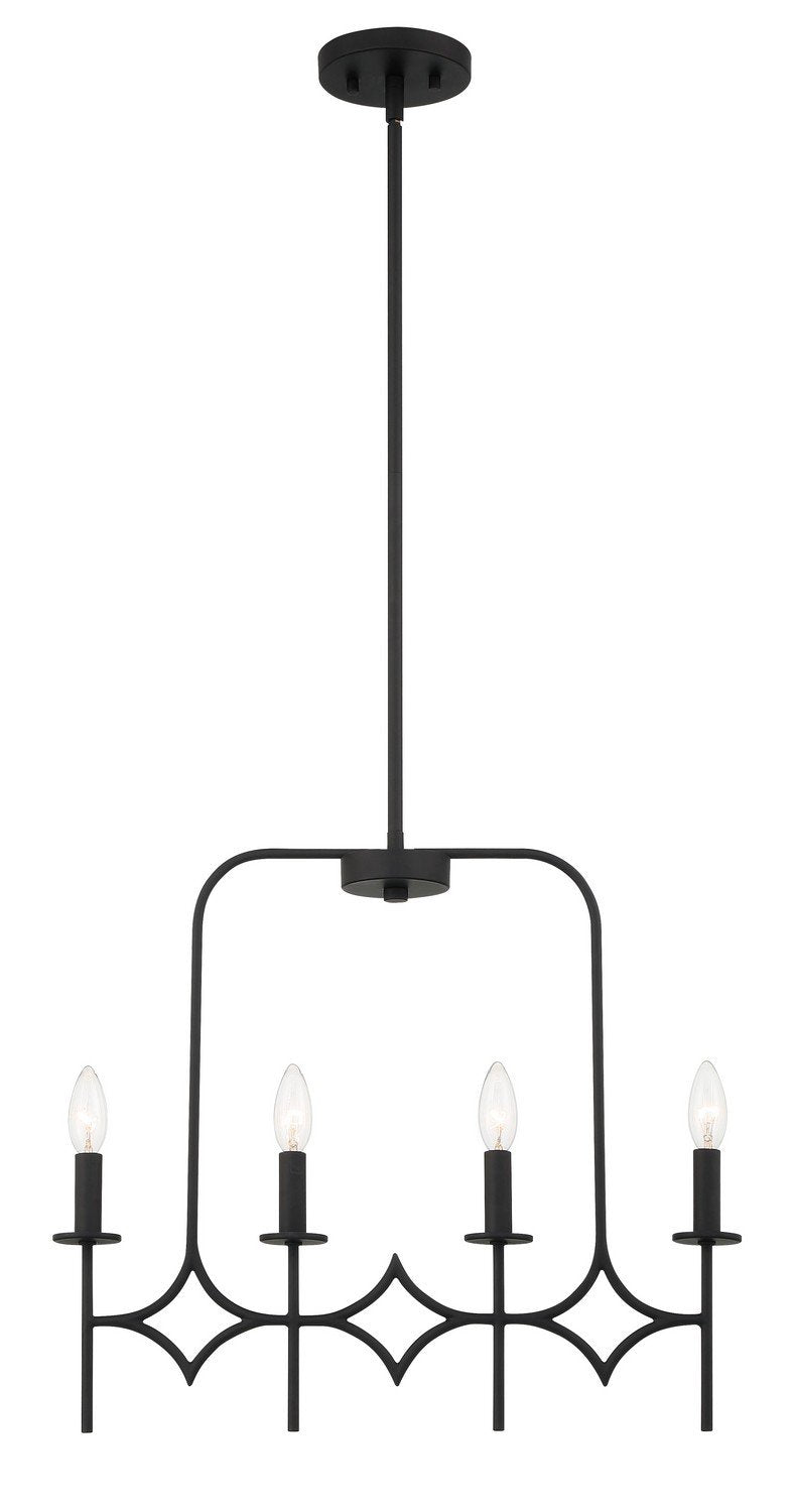 Muncie 4-Light Linear Chandelier in Coal
