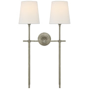 Bryant Large Double Tail 2-Light Wall Sconce in Antique Nickel