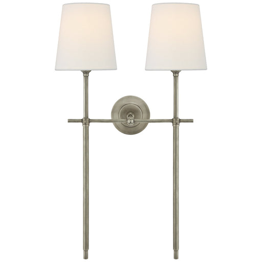 Bryant Large Double Tail 2-Light Wall Sconce in Antique Nickel