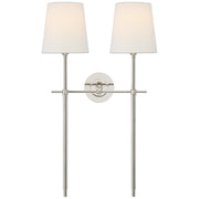 Bryant Large Double Tail 2-Light Wall Sconce in Polished Nickel