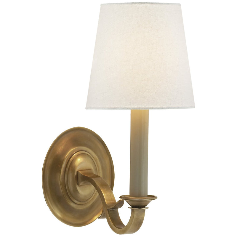 Channing Single Wall Sconce in Hand-Rubbed Antique Brass