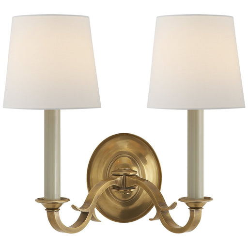 Channing Double 2-Light Wall Sconce in Hand-Rubbed Antique Brass