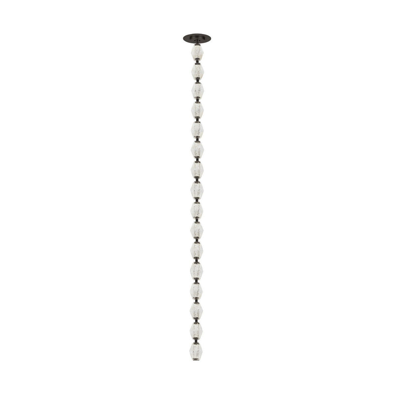 Collier 48 Pendant in Dark Bronze with Clear Textured Glass