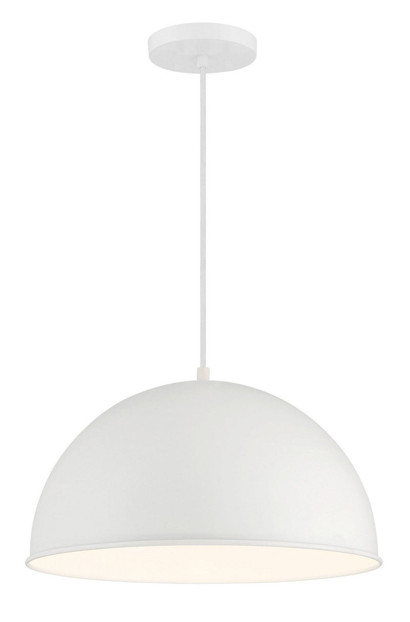 Vantage 15" Dome Pendant in White