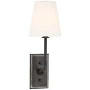 Hulton Single Wall Sconce with Crystal Backplate in Bronze