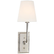 Hulton Single Wall Sconce with Crystal Backplate in Polished Nickel