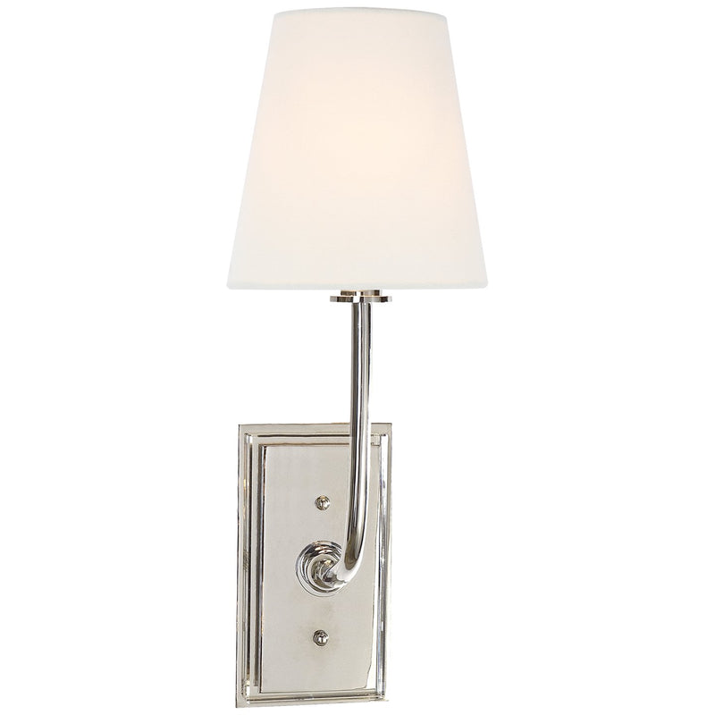 Hulton Single Wall Sconce with Crystal Backplate in Polished Nickel