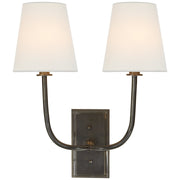 Hulton Double 2-Light Wall Sconce in Bronze