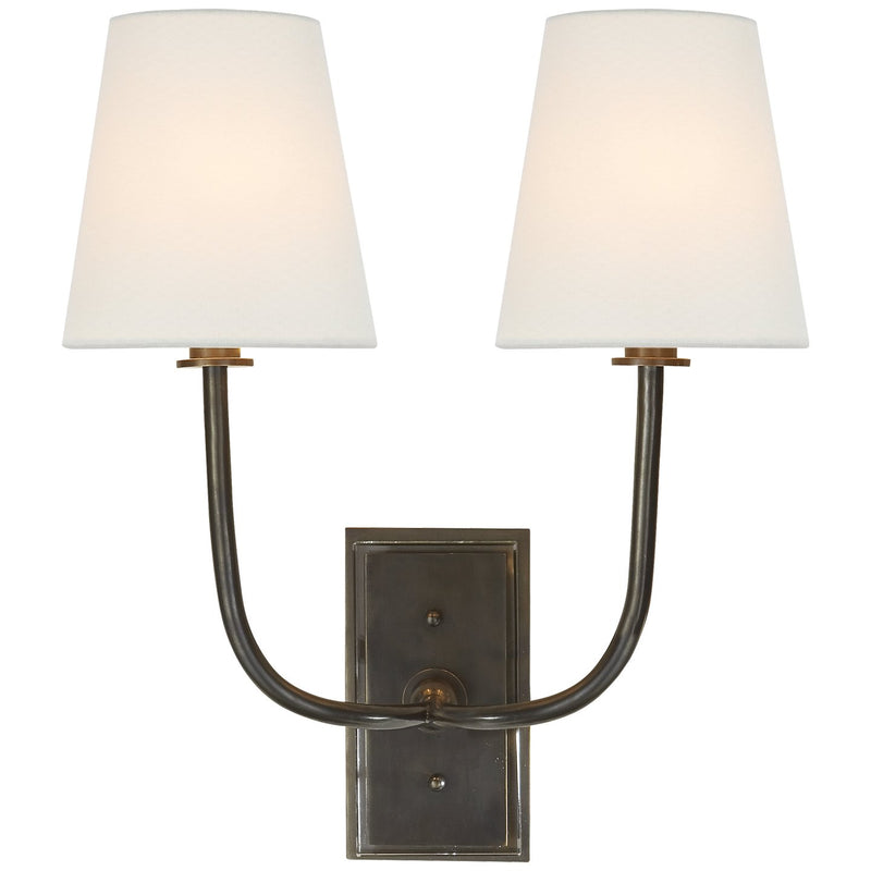 Hulton Double 2-Light Wall Sconce in Bronze