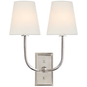Hulton Double 2-Light Wall Sconce in Polished Nickel