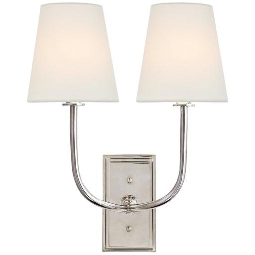 Hulton Double 2-Light Wall Sconce in Polished Nickel