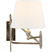 Paulo Small Bracket Swing Arm Wall Lamp in Polished Nickel