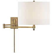 Hudson Swing Arm Wall Lamp in Hand-Rubbed Antique Brass