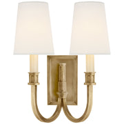 Modern Library Double 2-Light Wall Sconce in Hand-Rubbed Antique Brass