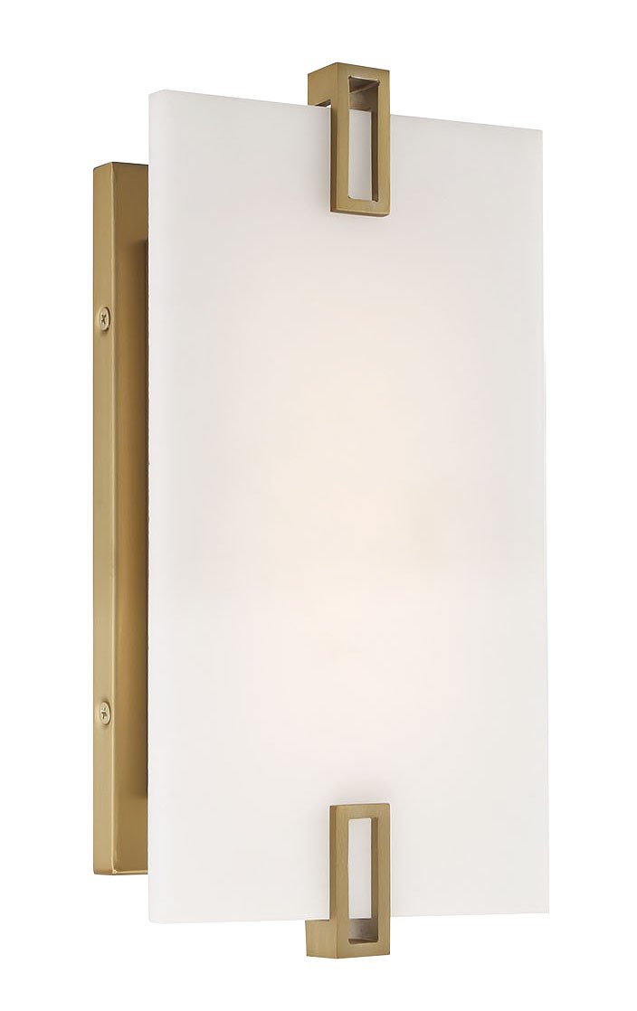 Aizen Small LED Bath Sconce in Soft Brass