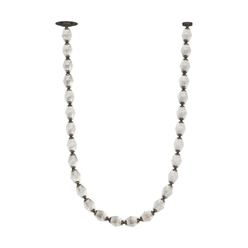 Collier 84 Pendant in Dark Bronze with Clear Textured Glass