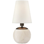 Tiny Terri Round Accent Table Lamp in Alabaster