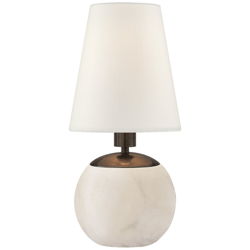 Tiny Terri Round Accent Table Lamp in Alabaster