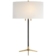Caron 2-Light Table Lamp in Bronze with Antique Brass