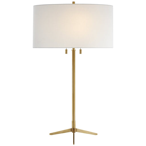 Caron 2-Light Table Lamp in Hand-Rubbed Antique Brass